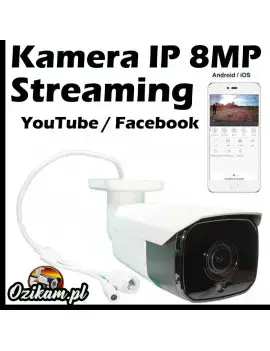 Kamera IP Zoom 4x 8MP PoE Streaming na YouTube