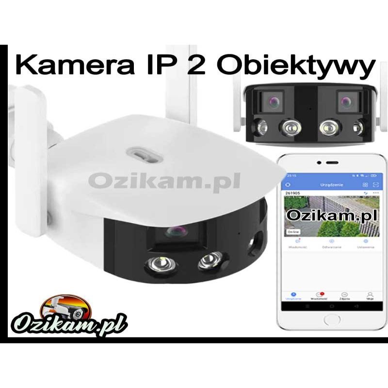 Kamera IP Wi-Fi Panorama z 2 obiektywami szeroki obraz