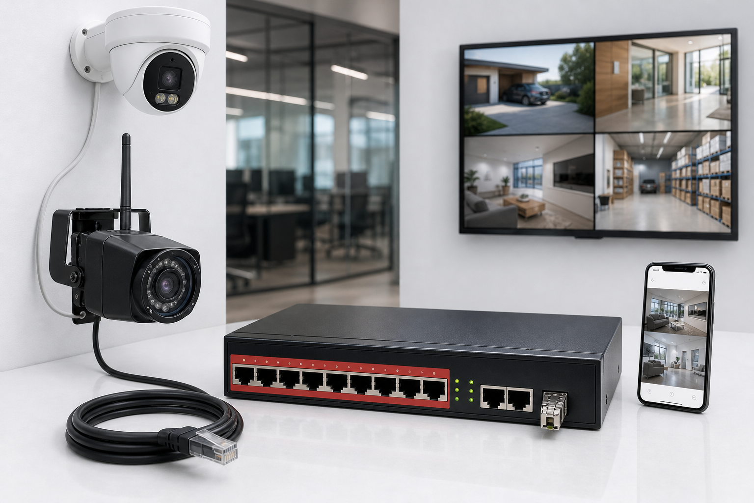 Kamera IP PoE – jak działa zasilanie po kablu sieciowym i kiedy warto je wybrać?