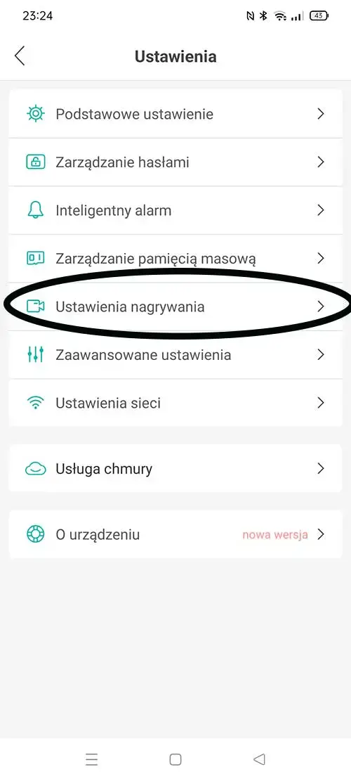 Jak włączyć zapis ciągły icsee