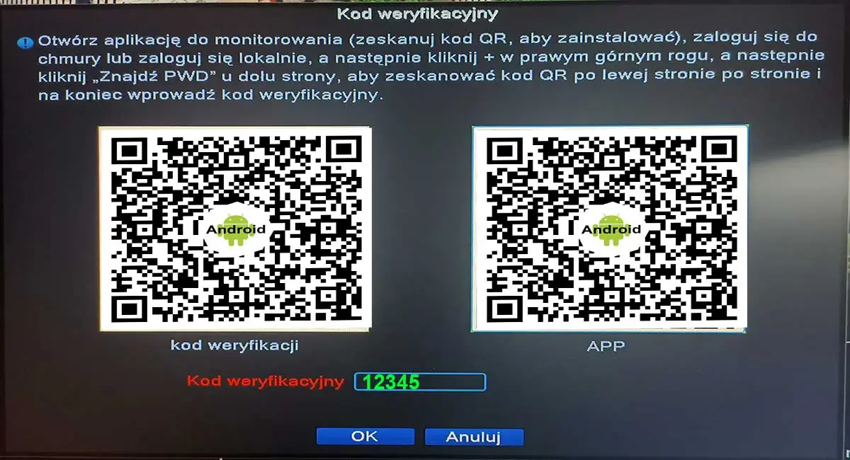wpisujemy kod