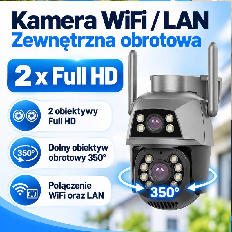Kamera IP WiFi Ozikam C10-2x dwa obiektywy Full-HD