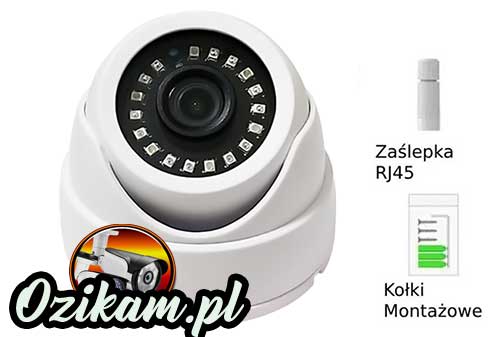 Kamera ip w zestawie kołki montażowe