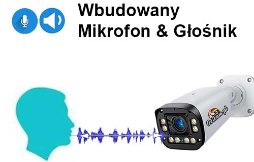 Kamera tubowa z mikrofonem i głośnikiem dwukierunkowe audio