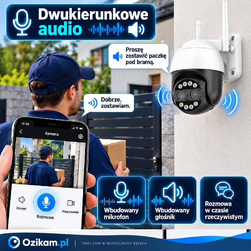 Kamera IP Ozikam IC-2OB4 mikrofon głośnik audio