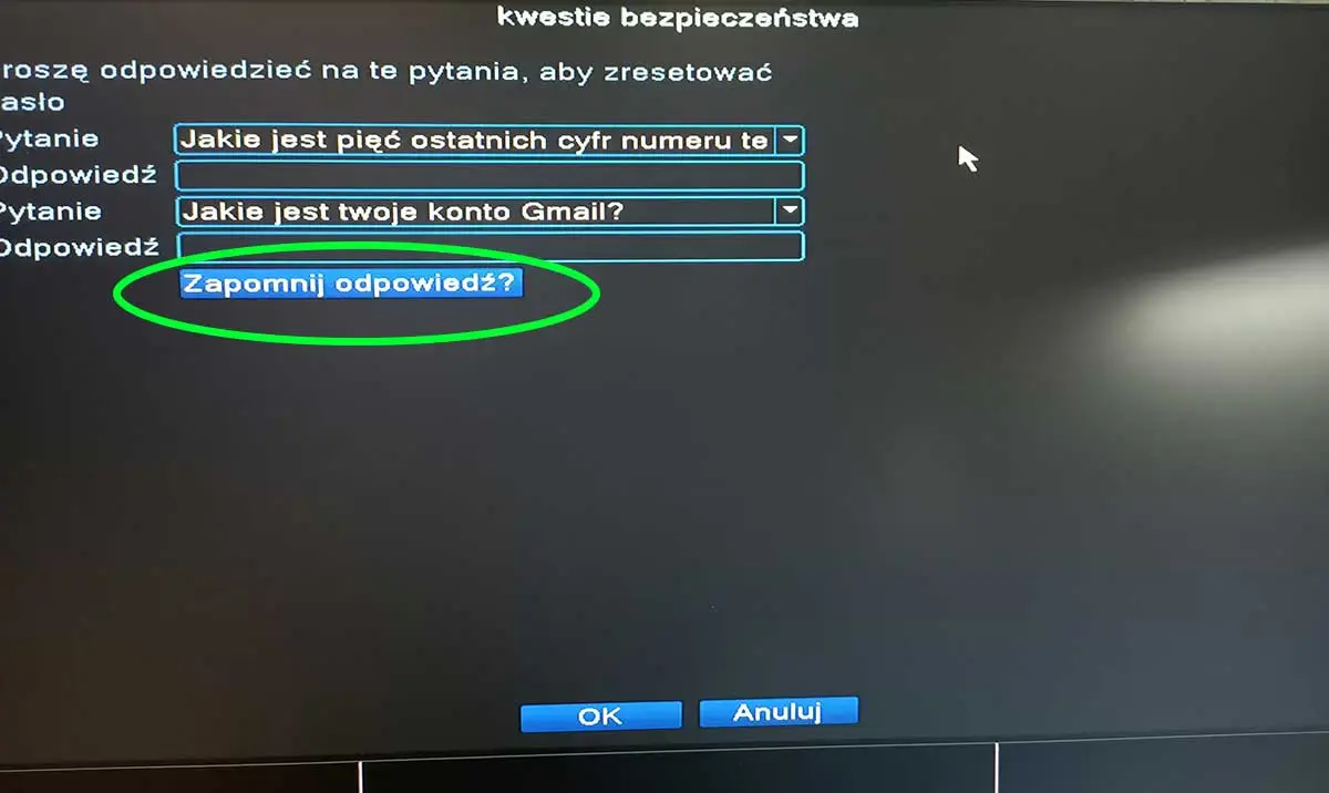 odzyskanie hasla