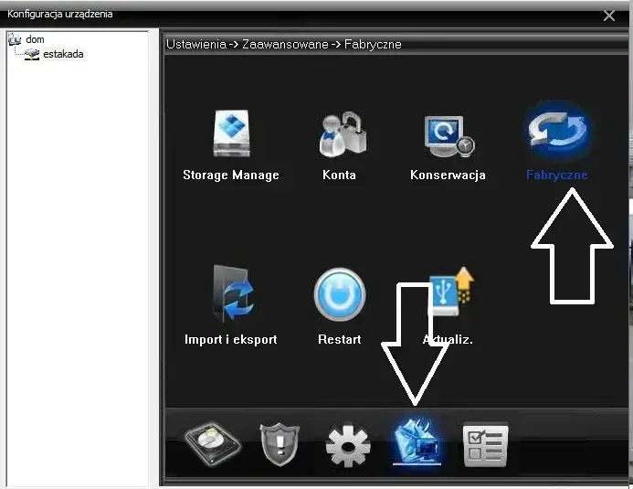 Ustawienia fabryczne w programie cms