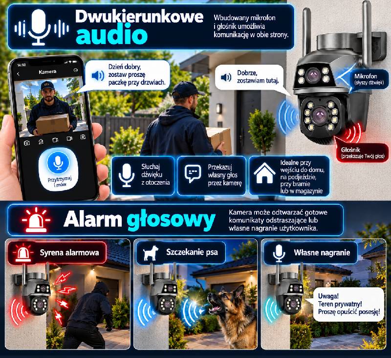 Kamera Ozikam C10-2x mikrofon głośnik audio dwukierunkowe