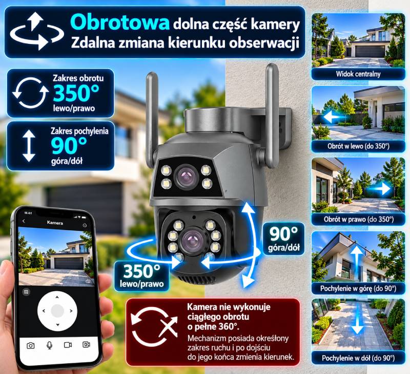 Obrotowa kamera IP Ozikam C10-2x PTZ 350 stopni