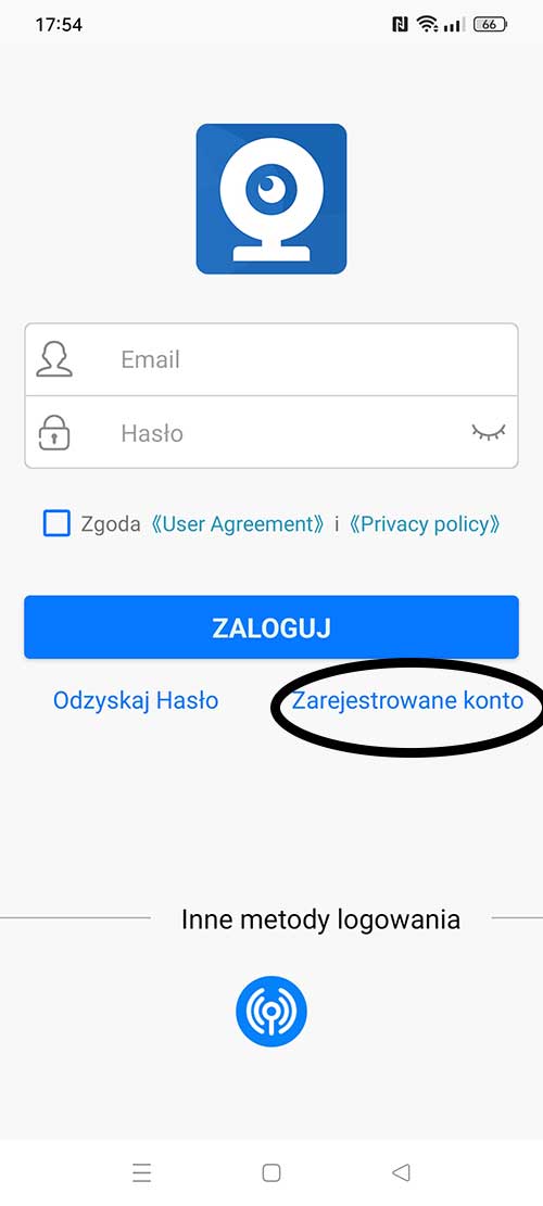Rejestracja konta w aplikacji AC18Pro
