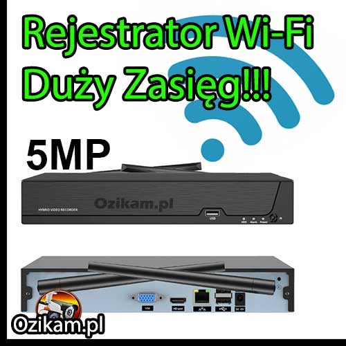Rejestrator IP WiFi Ozikam NVR do 8 kamer 5MP