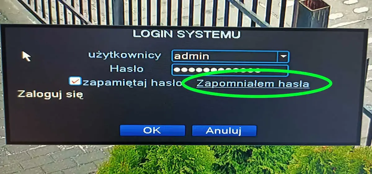 Zapomnialem haslo nvr