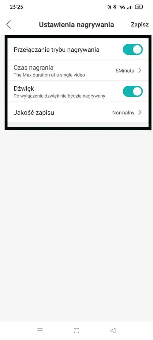 Zapis ciągły icsee jak włączyć