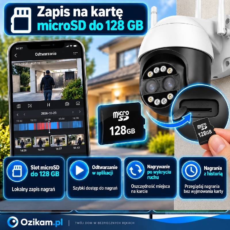 Kamera Ozikam IC-2OB4 karta microSD 128GB
