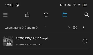 Plik mp4 w kamerze ip