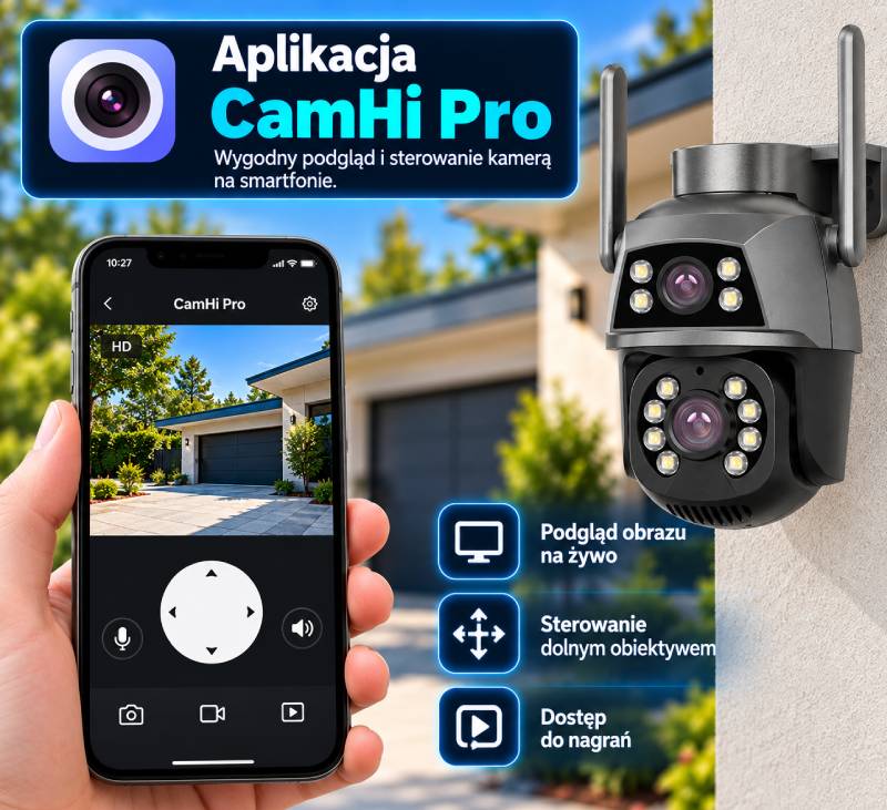 Kamera IP Ozikam C10-2x aplikacja CamHi Pro