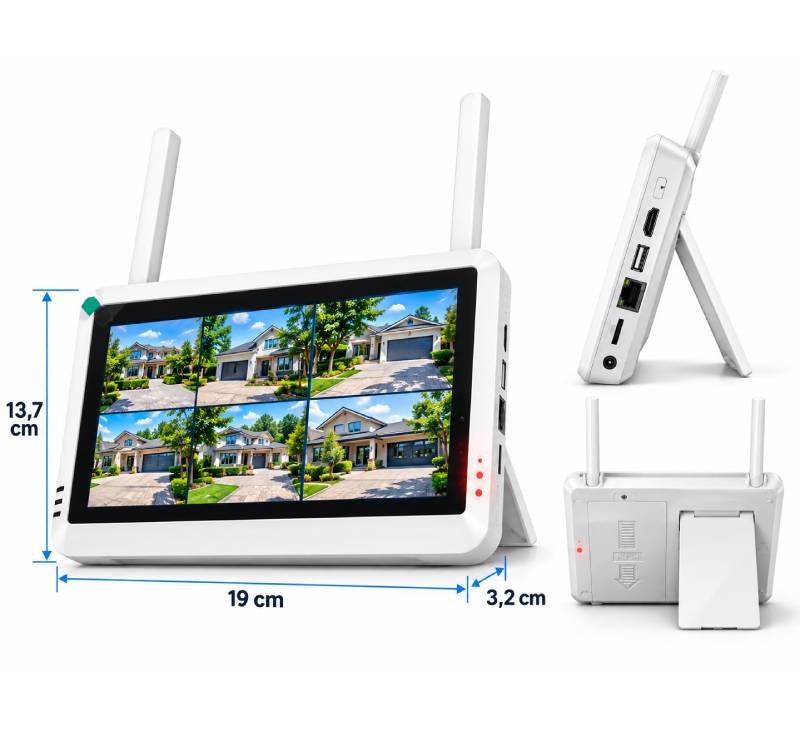 Wymiary rejestratora WiFi 7 cali LCD 19 cm