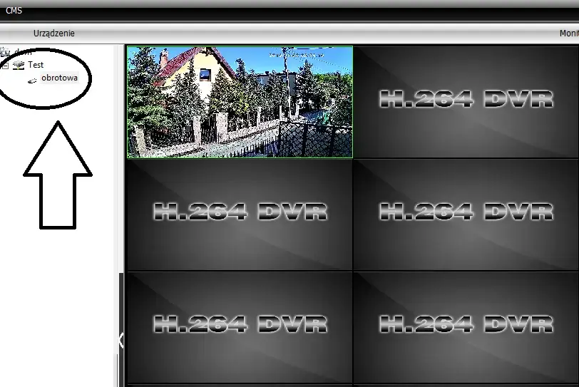 Podgląd z kamery na programie cms