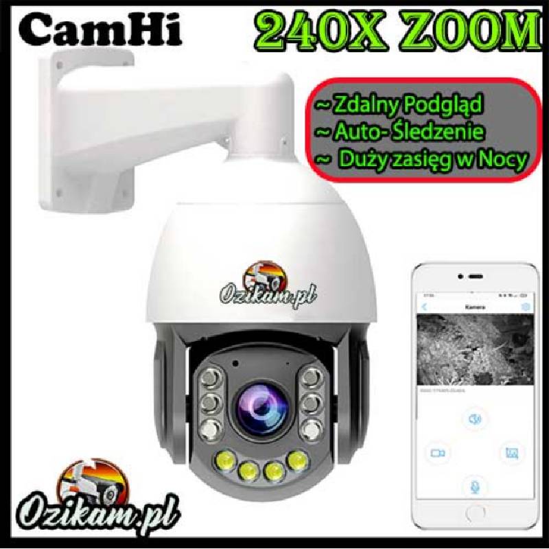 Kamera IP Ozikam-V008 – obrotowa kamera 5MP z zoomem 240x
