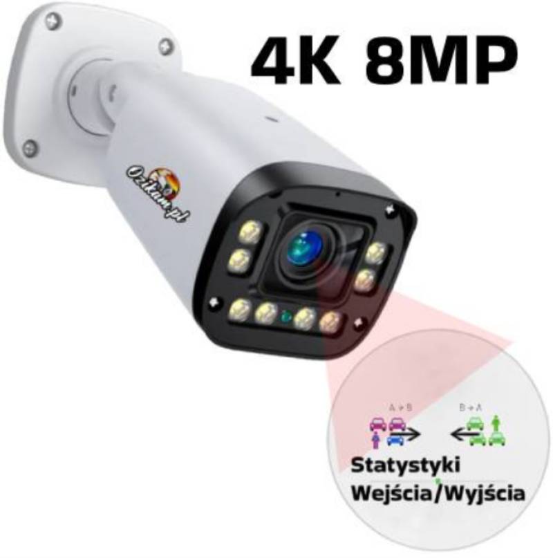 Kamera tubowa IP Ozikam 8MP 4K z obiektywem zmiennoogniskowym i zoomem optycznym 5x