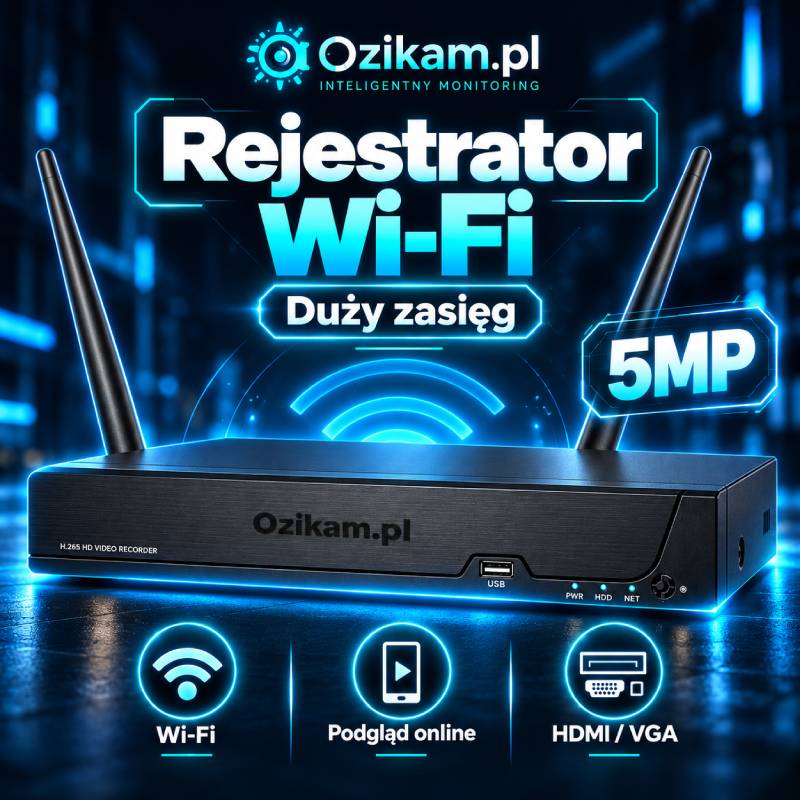 Rejestrator WiFi 8CH Detekcja Twarzy i ludzi