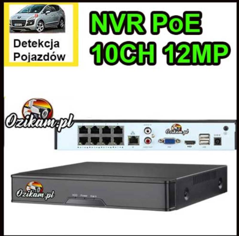 Rejestrator IP z PoE Obsługa do 16 kamer IP - Automatyczna konfiguracja!